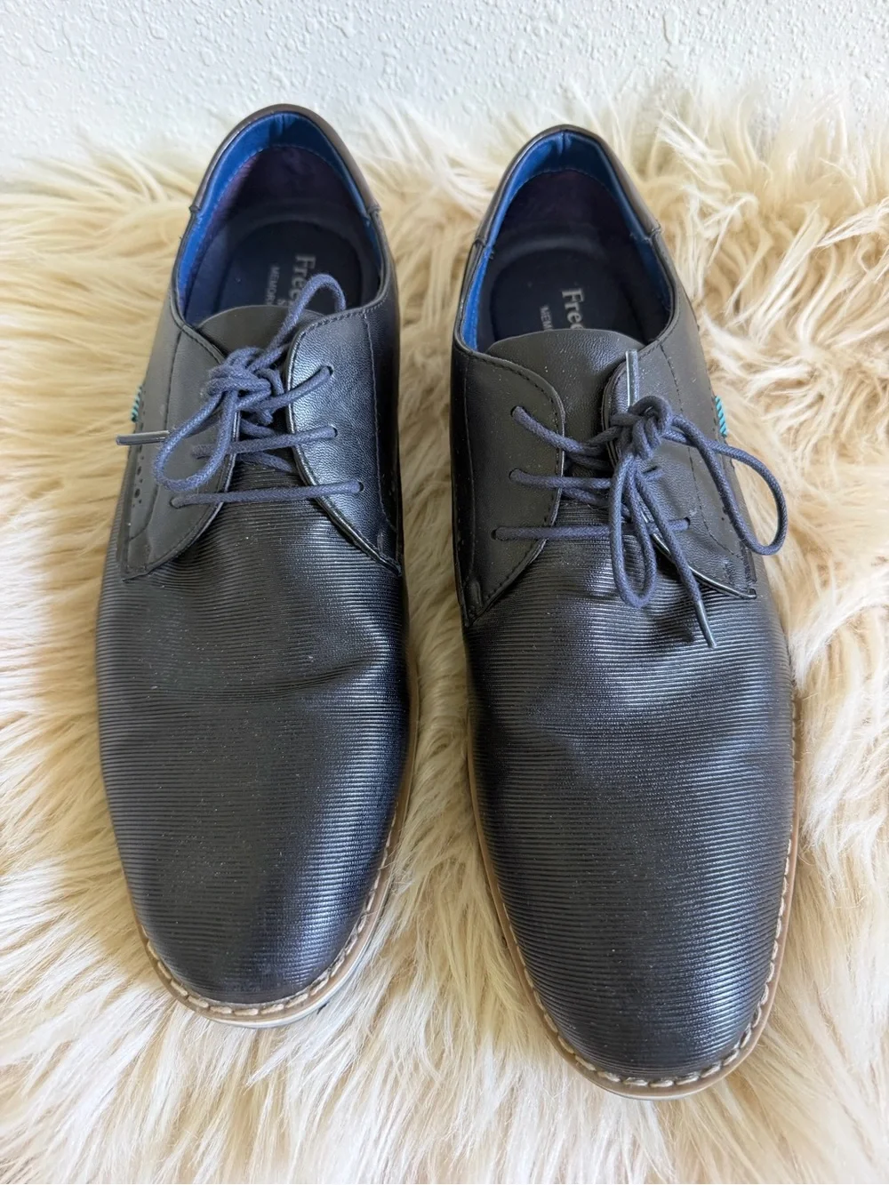 Freeman Marshall Black Oxford Dress Shoes Memory Foam Comfort Size 10W